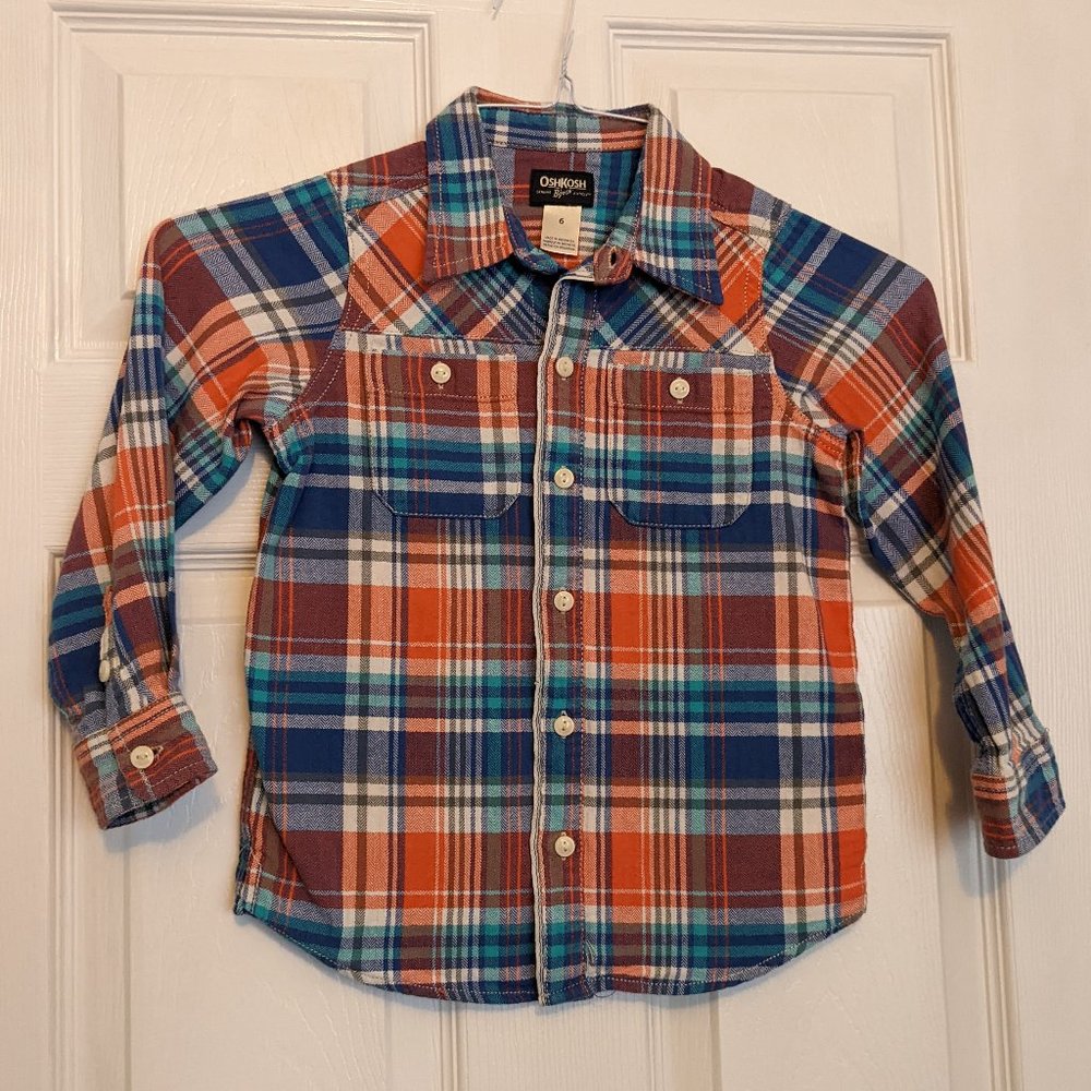 OshKosh Button Down in Blue/Orange Size 6
